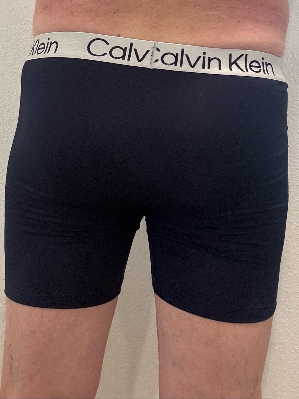 Calvin Klein Navy Boxer Briefs with White Logo Waistband - Picture 3 of 5